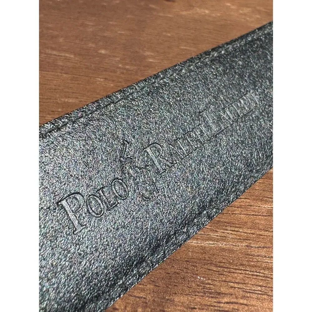 Polo Ralph Lauren Black Genuine Leather Belt 36/90 Old Money Classic Preppy